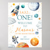 Poster Premier Space Adventure Boy Bienvenue d'anniversai (Devant)