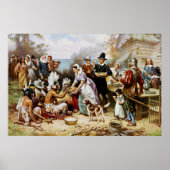 Poster Premier Thanksgiving, peinture d'histoire, (Devant)