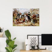 Poster Premier Thanksgiving, peinture d'histoire, (Bureau à domicile)