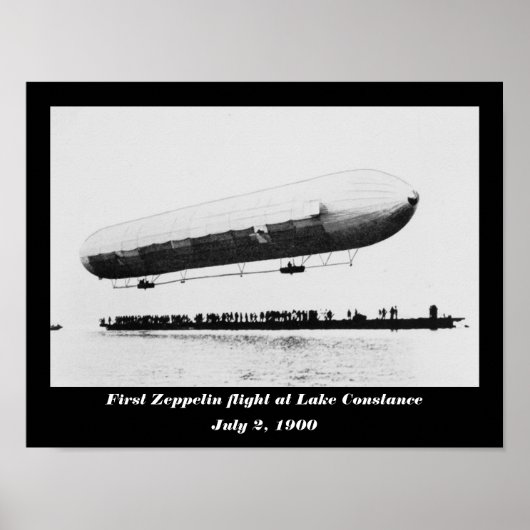 Poster Premier vol de Zeppelin au lac de Constance (Devant)