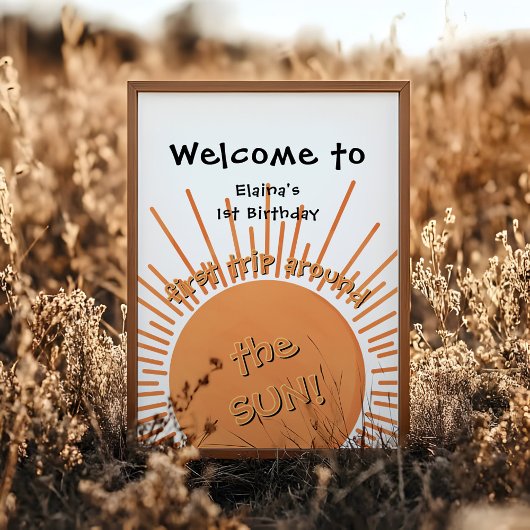 Poster Premier Voyage Autour Du Soleil 1Er Anniversaire B