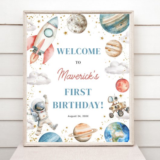 Poster Premier voyage autour du soleil Anniversaire 16x20