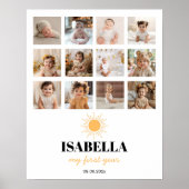 Poster Premier voyage autour du soleil Anniversaire Poste (Devant)