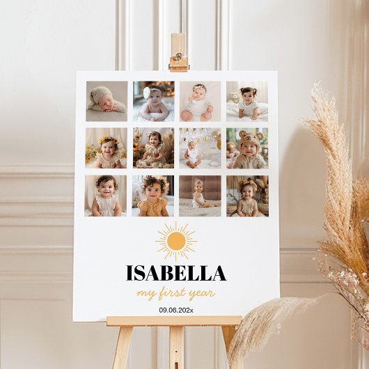 Poster Premier voyage autour du soleil Anniversaire Poste