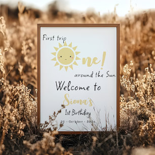 Poster Premier voyage autour du soleil Signe de bienvenue