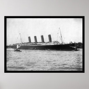 Poster Premier voyage du Lusitania 1907