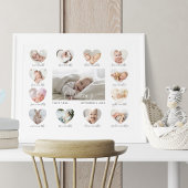 Poster Première année de bébé Coeur photo Keepsaké Collag