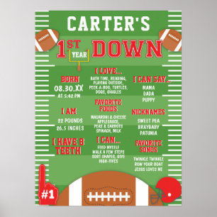 Poster Première année Down Red Football 1er Anniversaire 