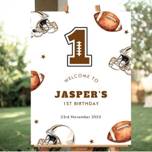 Poster Première année Football bas 1er anniversaire Bienv
