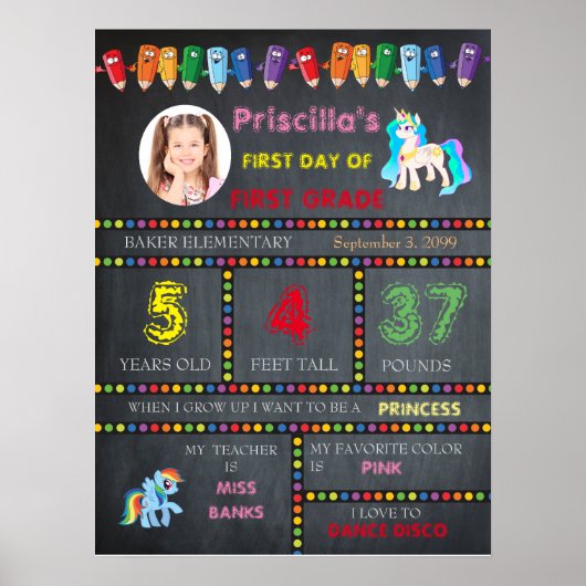 Poster Première année maternelle, panneau de signalisatio (Devant)