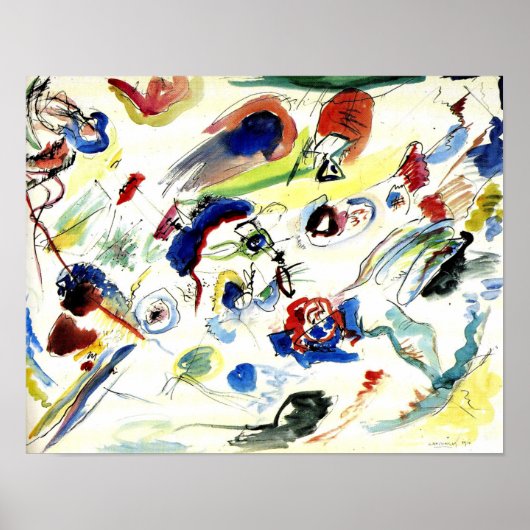 Poster Première aquarelle Abstraite par Wassily Kandinsky (Devant)