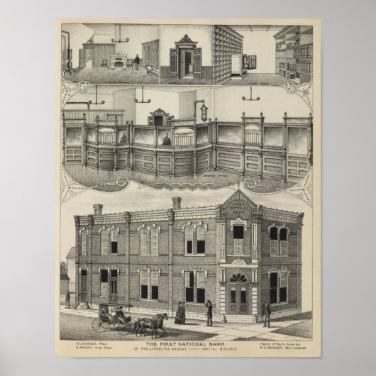 Poster Première Banque nationale de Phillipsburg, Kansas (Devant)
