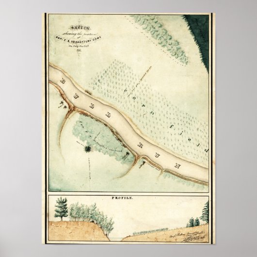 Poster Première bataille de Bull Run - Guerre civile Pano (Devant)