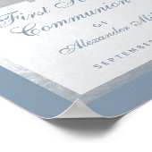 Poster Première communion Arche argentée Bienvenue bleu p (Coin)