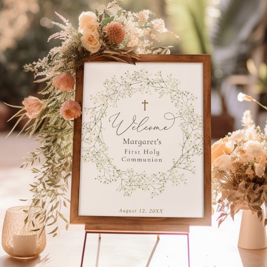 Poster Première communion du souffle du bébé Bienvenue