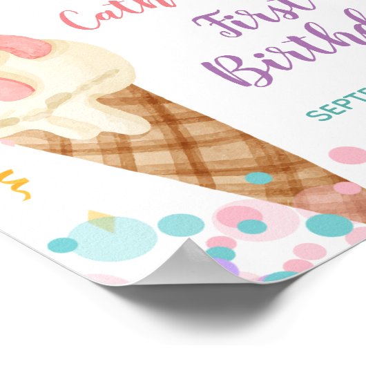 Poster Première crème glacée Signal d'accueil (Coin)