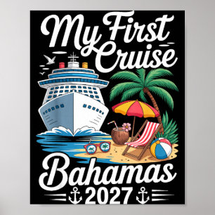 Poster Première croisière Bahamas 2027 voyage de vacances