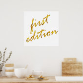 Poster Première Édition Citation Faux Gold Foil Metallic  (Cuisine)