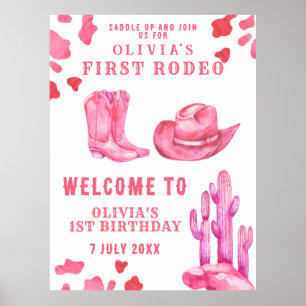 Poster Première fête d'anniversaire de Pink Cowgirl