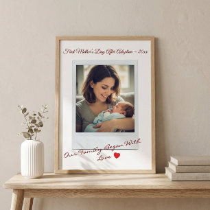 Poster Première fête des mères après l'adoption en photo