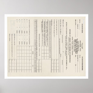 Poster Première forme 1040 d'impôt sur le revenu de