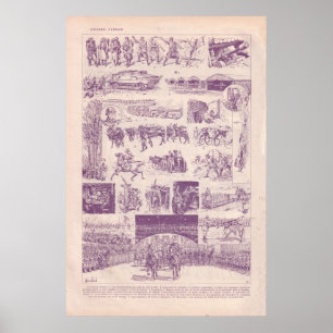 Poster Première Guerre mondiale, soldats et équipement