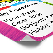 Poster Première journée d'école, bande dessinée Retour à  (Coin)