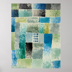 Poster Première maison dans un règlement par Paul Klee,