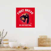 Poster Première pause, Love Basketball, gorille (ver. bla (Cuisine)