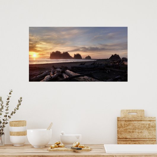 Poster Première plage à La Push Washington (Cuisine)