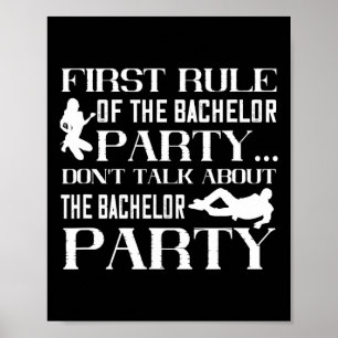Poster Première règle Groomsmen Stag Mariage Bachelor P