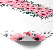 Poster Première Sainte Communion Fille Rose Fleur Croix C (Coin)