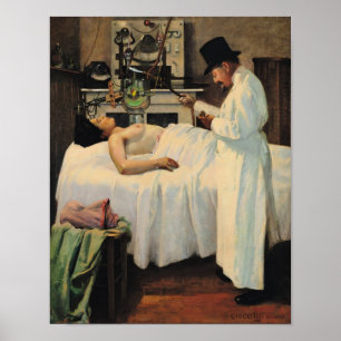 Poster Première tentative de traitement du cancer par ray