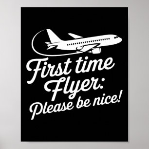 Poster Première vol en avion en famille Enfants premier v