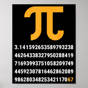 Poster Premières 100 Chiffres De Pi 67 Nerds Geeks Prof D