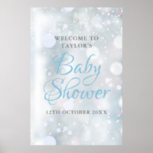Poster Premières Neige Bébé Shower / Sprinkle Bienvenue