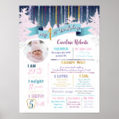 Poster Premières statistiques d'anniversaire Hiver rose b (Devant)
