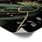 Poster Premium Black Gold Botanical Eucalyptus Green (Coin)