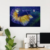 Poster Premium Cobalt Male Betta (Bureau à domicile)