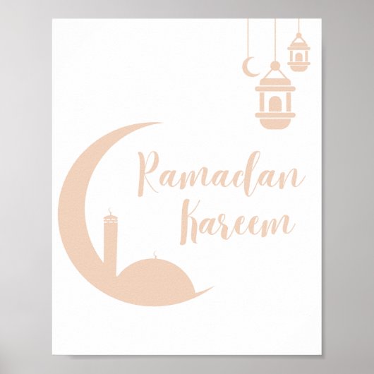 Poster Premium Ramadan Kareem Crescent Moon & Lantern Wal (Devant)