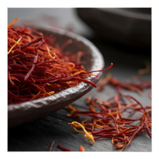 Poster Premium Saffron Threads Extreme Macro Close Up Lux