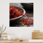 Poster Premium Saffron Threads Extreme Macro Close Up Lux (Cuisine)