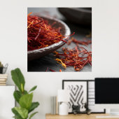 Poster Premium Saffron Threads Extreme Macro Close Up Lux (Bureau à domicile)