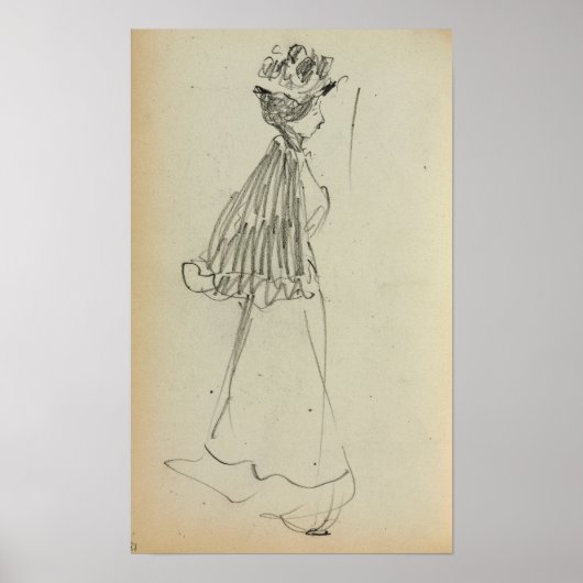 Poster Prendergast - Femme debout de profil (Devant)