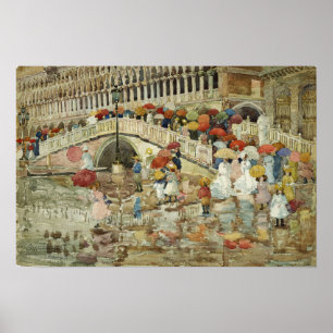 Poster Prendergast - Parapluies sous la pluie