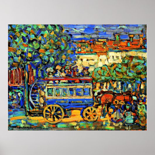 Poster Prendergast - Paris Omnibus, peinture colorée (Devant)