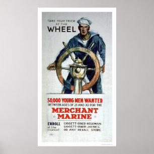 Poster Prenez la roue - la marine marchande (US02058)