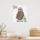 Poster Prenez-le facile Méditer la fente Brown (Cuisine)