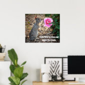 Poster Prenez le temps de sentir l'affiche Rose (Bureau à domicile)