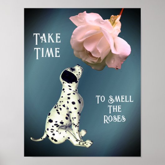 Poster Prenez Le Temps De Sentir Rose Puppy Inspirational (Devant)